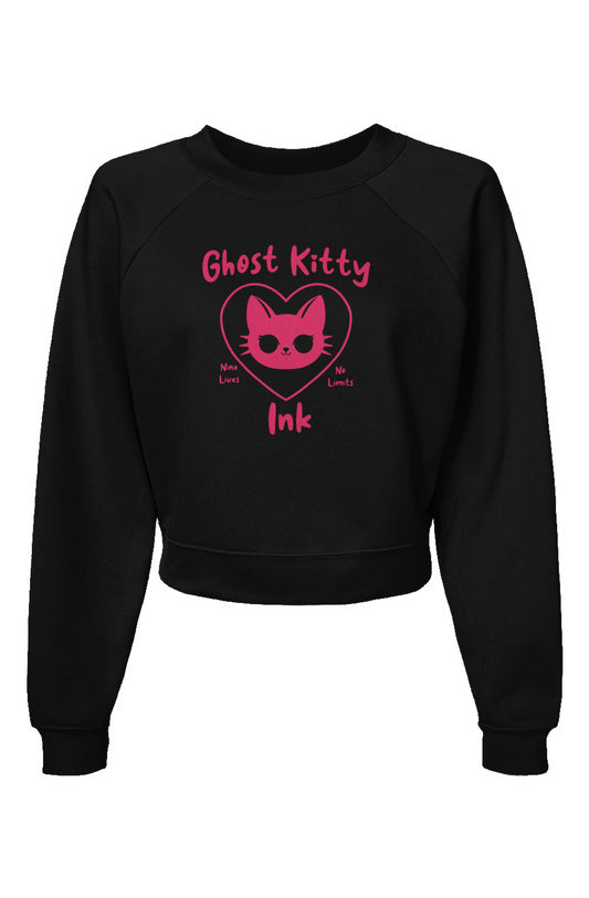 Nine Lives No Limits Ghost Kitty Ink Pullover Fleece Sweater