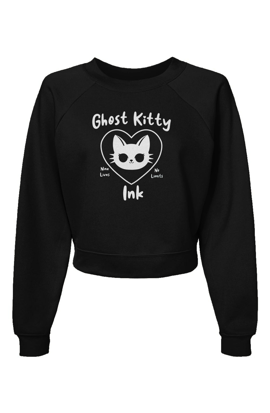 Nine Lives No Limits Ghost Kitty Ink Pullover Fleece Sweater