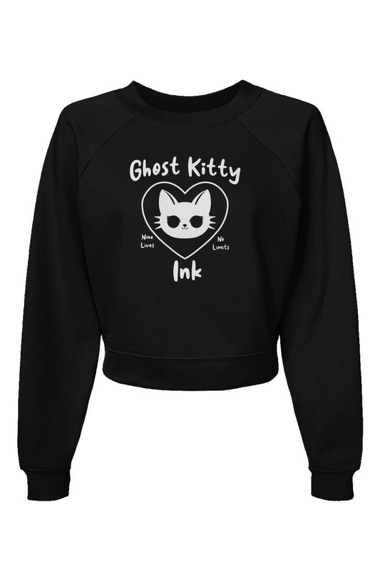 Nine Lives No Limits Ghost Kitty Ink Pullover Fleece Sweater